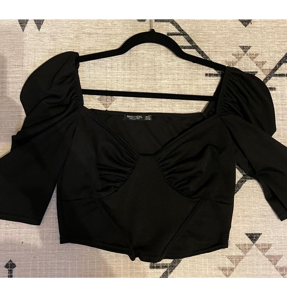 Black Nasty Gal cropped shirt